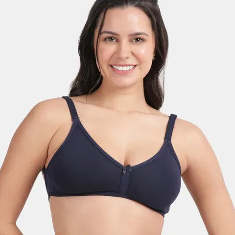 Comfortable navy backless bra Envie non wired non padded 3/4th coverage partywear bra