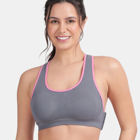 Envie Padded Non-Wired Full Coverage Sports Bra - NVB1050 (Grisaille Pink)