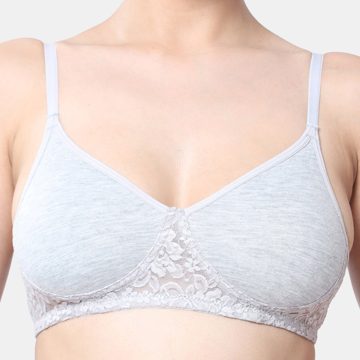 Envie Non-Padded Non-Wired 3/4th Coverage T-Shirt Lace Bra - NVB1090