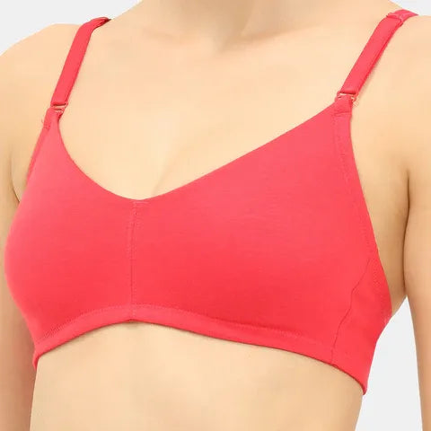 Red t shirt bra Envie non wired non padded full coverage seamless bra invisible under clothes daily wear
