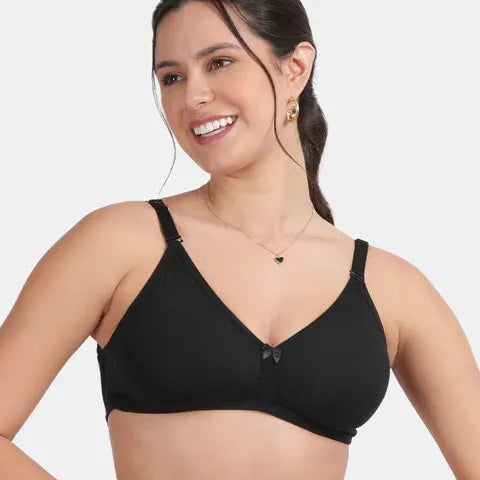 Soft black backless bra Envie cotton spandex non padded comfortable bra for women