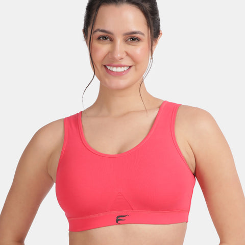 Envie Non-Padded Non-Wired Full Coverage Sports Bra - NVB1055 (Rosebite)