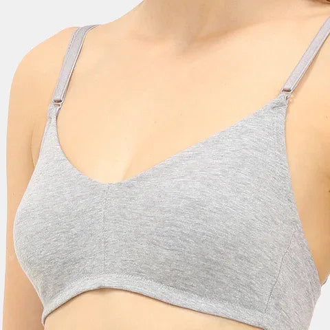 Envie full coverage t shirt bra grey melange NVB1084 non padded non wired smooth finish breathable everyday bra