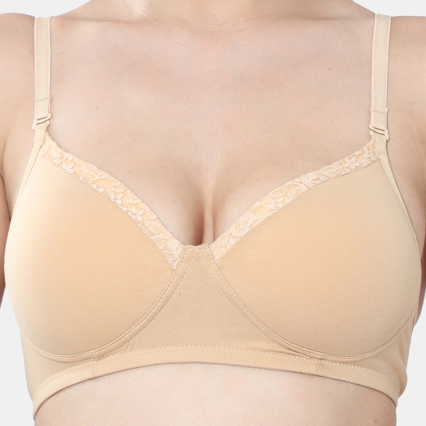 Envie Padded Non-Wired 3/4th Coverage T-Shirt Lace Bra - NVB1115