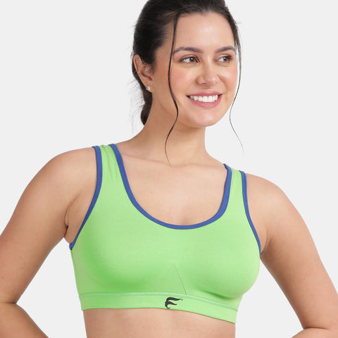 Envie Non-Padded Non-Wired Full Coverage Sports Bra - NVB1055 (Green Sapphire)