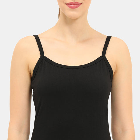 Envie Regular Fit Round Neck Short Length Basic Camisole - NVC3021 (Black)