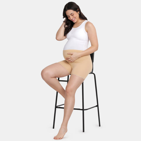 Envie Hugged Fit Maternity Lace Shorts - NVS5031 (Nude)