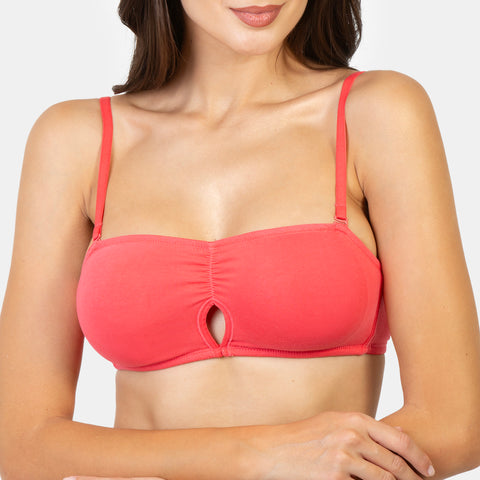 Envie Non-Padded Non-Wired Medium Coverage Bandeau Bra - NVB1027 (Rosebite)