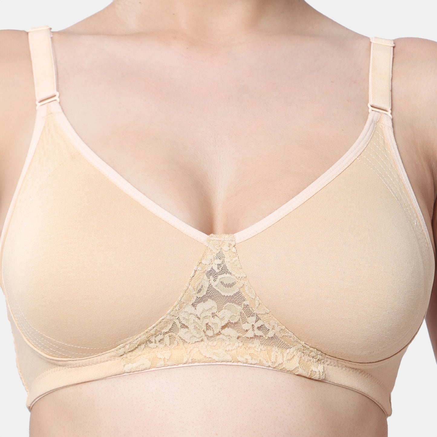 Envie Non-Padded Non-Wired Full Coverage T-Shirt Lace Bra - NVB1088