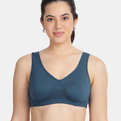 Envie Non-Padded Non-Wired Full Coverage Sleeping Bra - NVB1022 (M Blue)