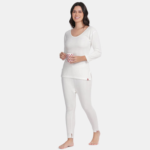 Envie Regular Fit Ankle Length Thermal Pant NVTHTM114 (Off White)
