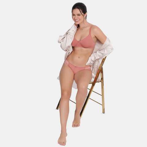 Duplicate - Envie Non-Padded Wired 3/4th Coverage T-Shirt Bra - NVB1132 (Mauve Mist)