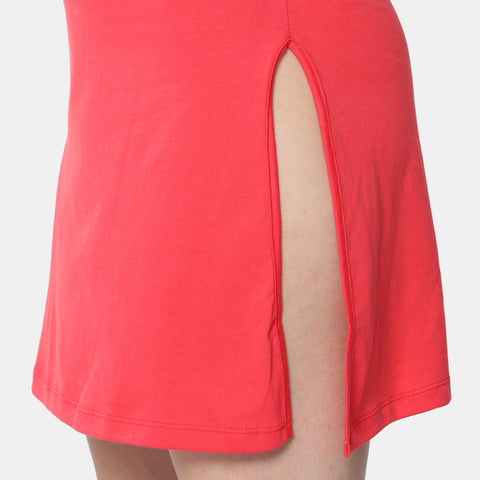 Envie Relaxed Fit Scoop Neck Thigh Length Kurta Slip - NVC3027 (Red)