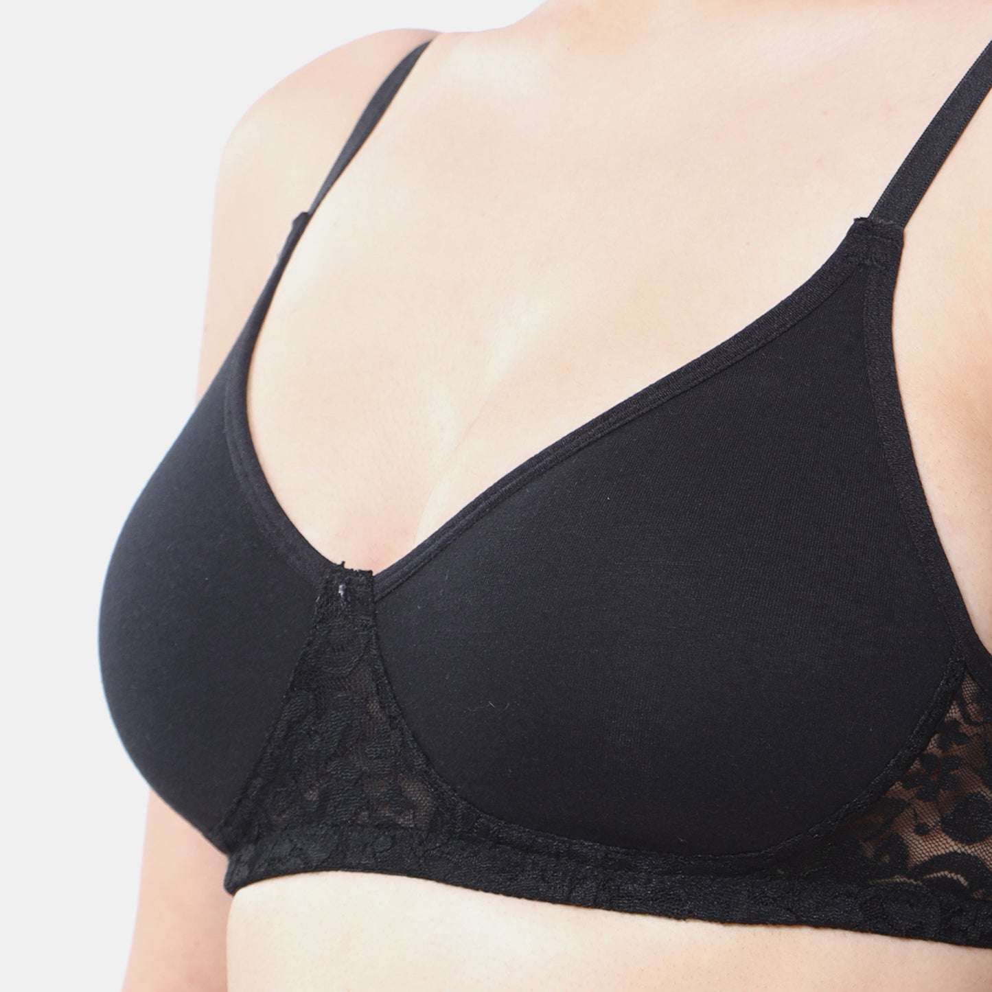 Envie Non-Padded Non-Wired 3/4th Coverage T-Shirt Lace Bra - NVB1090