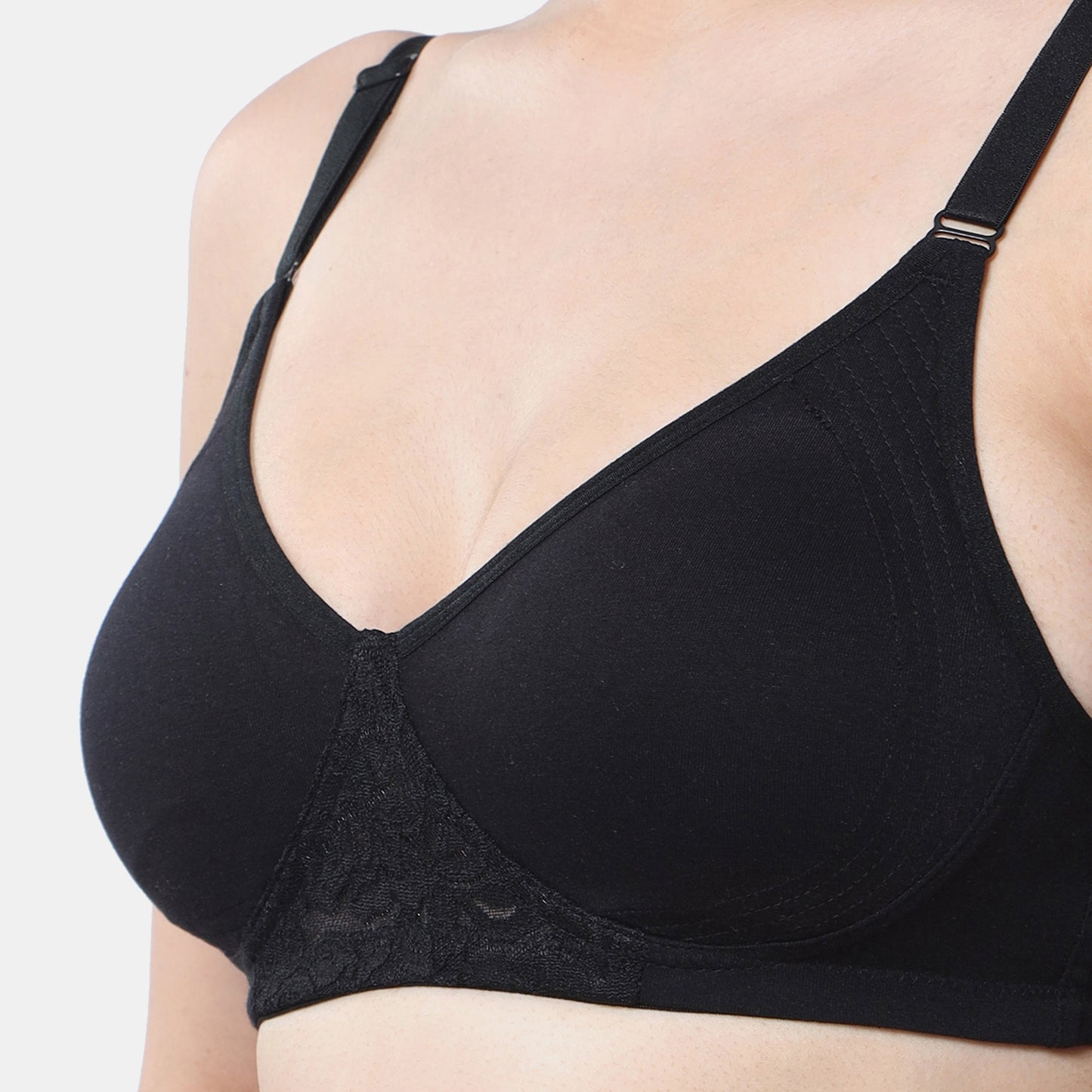 Envie Non-Padded Non-Wired Full Coverage T-Shirt Lace Bra - NVB1088