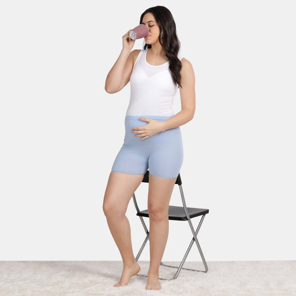 Envie Hugged Fit Maternity Lace Shorts - NVS5031 (Powder Blue)