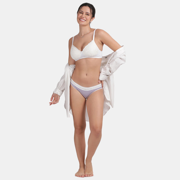 Envie Padded Non-Wired 3/4th Coverage Lace Bra - NVB1130 (White)