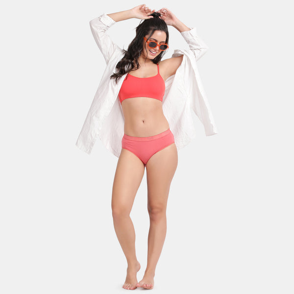 Envie Medium Rise 3/4th Coverage Hipster (Pack of 2) - NVP2054 (Coral Black)