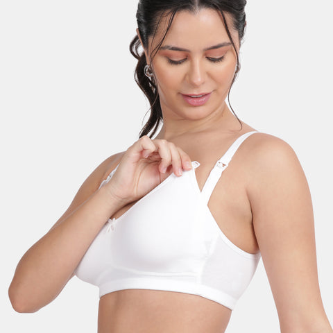 Envie Non-Padded Non-Wired 3/4th Coverage Maternity Bra - NVB1116 (White)