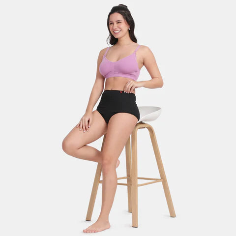 Envie nursing bra purple NVB1116 non wired non padded soft fabric breathable maternity bra for new moms