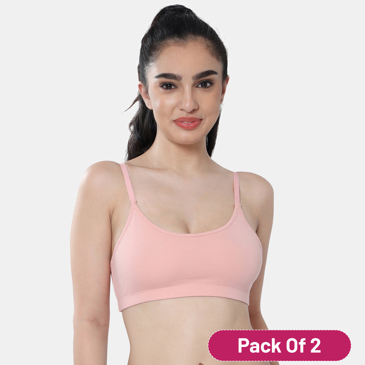 Envie Value+ Girls Non-Padded Non-Wired Full Coverage Beginners Bra - EVEGBA005 (Peach)