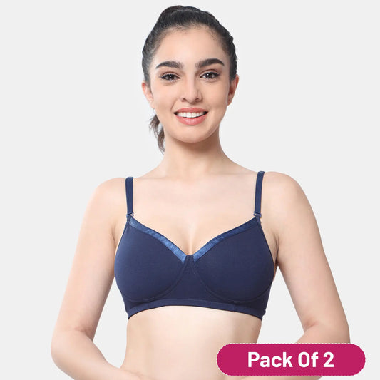 Envie Value + Padded Non-Wired 3/4th Coverage T-Shirt Bra - NVB1007 (Navy)