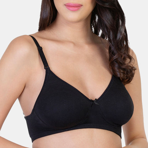 Envie Non-Padded Non-Wired 3/4th Coverage T-Shirt Bra-EVEBA002 (Black)