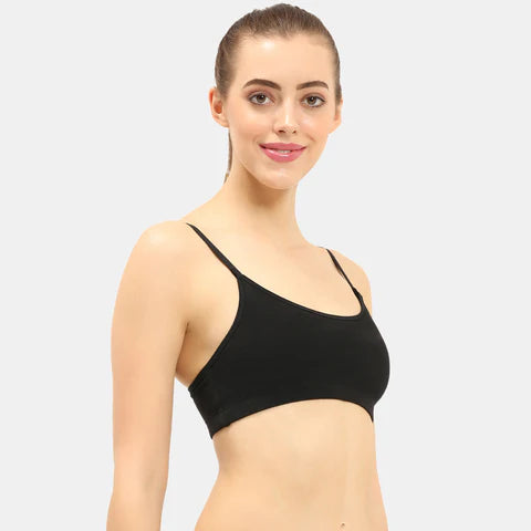 Soft comfortable girls bra black Envie full coverage non wired non padded lightweight beginners bra for teens