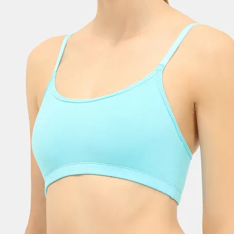 Soft comfortable girls bra blue curacao Envie full coverage non wired non padded lightweight beginners bra for teens