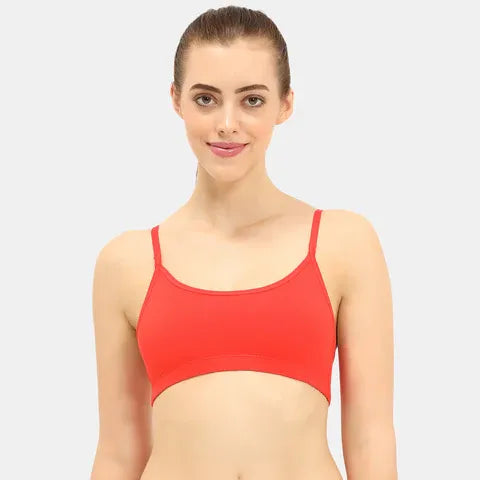 Coral red beginners bra Envie girls non padded non wired full coverage comfortable training bra for daily wear