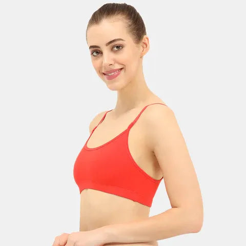 Coral red beginners bra Envie girls non padded non wired full coverage comfortable training bra for daily wear