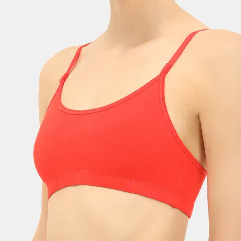 Coral red beginners bra Envie girls non padded non wired full coverage comfortable training bra for daily wear