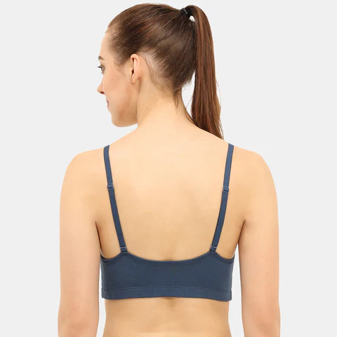 Soft comfortable girls bra dark denim Envie full coverage non wired non padded lightweight beginners bra for teens