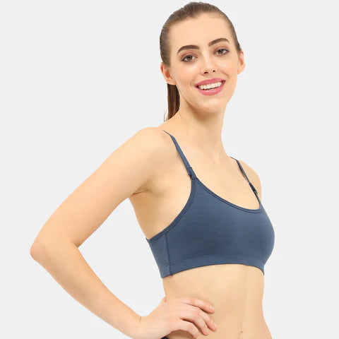 Soft comfortable girls bra dark denim Envie full coverage non wired non padded lightweight beginners bra for teens