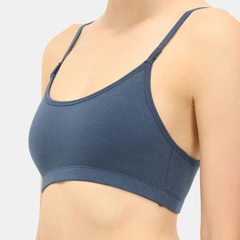 Soft comfortable girls bra dark denim Envie full coverage non wired non padded lightweight beginners bra for teens