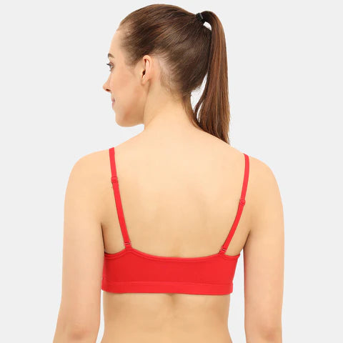 Soft comfortable girls bra red Envie full coverage non wired non padded lightweight beginners bra for teens