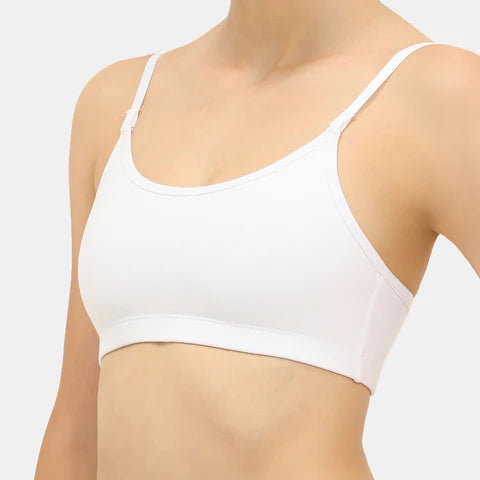 White beginners bra Envie girls non padded non wired full coverage comfortable training bra for daily wear