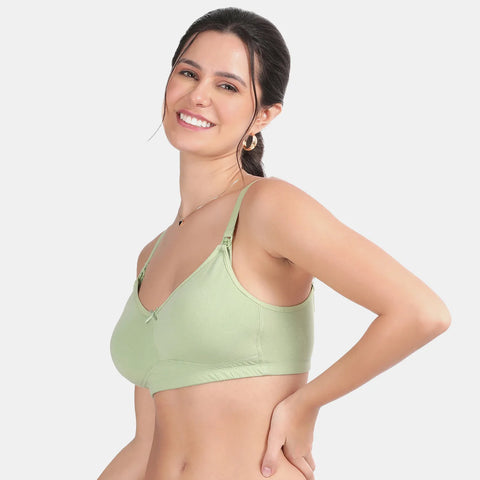 Envie Non-Padded Non-Wired 3/4th Coverage Maternity Bra - NVB1116 (Fair Green)