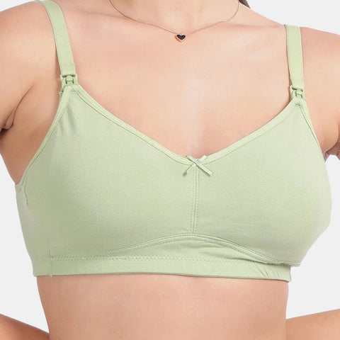 Envie Non-Padded Non-Wired 3/4th Coverage Maternity Bra - NVB1116 (Fair Green)