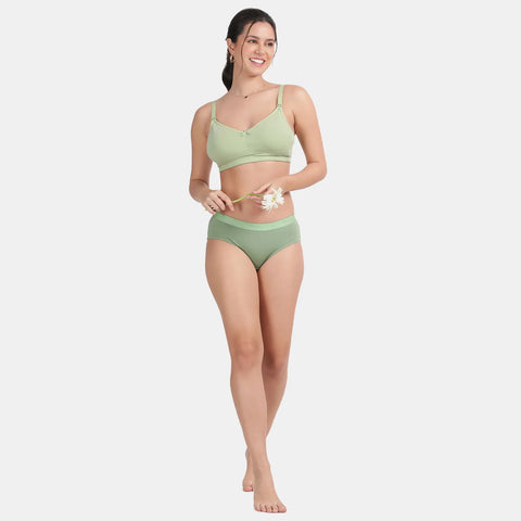 Envie Non-Padded Non-Wired 3/4th Coverage Maternity Bra - NVB1116 (Fair Green)