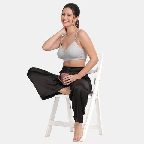 Envie Non-Padded Non-Wired 3/4th Coverage Maternity Bra - NVB1116 (Grey Melange)