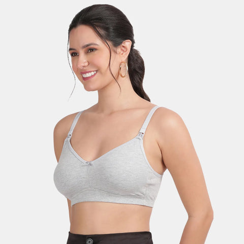 Envie Non-Padded Non-Wired 3/4th Coverage Maternity Bra - NVB1116 (Grey Melange)