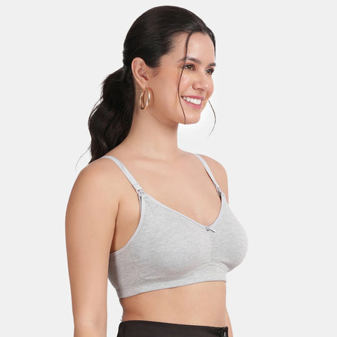 Envie Non-Padded Non-Wired 3/4th Coverage Maternity Bra - NVB1116 (Grey Melange)