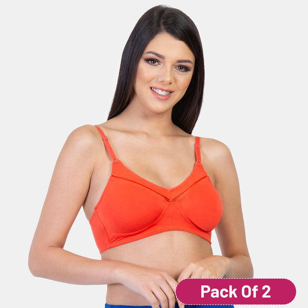 Envie Value+ Non-Padded Non-Wired Full Coverage Minimizer Bra - NVB1005 (Red)