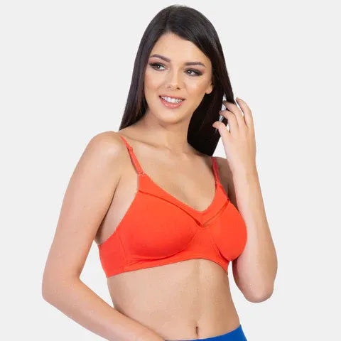 Red minimiser bra Envie value non padded non wired full coverage comfortable daily wear bra for women