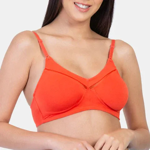 Red minimiser bra Envie value non padded non wired full coverage comfortable daily wear bra for women