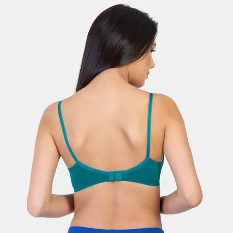 Non padded non wired minimiser bra Envie NVB1005 green breathable fabric everyday support bra for women