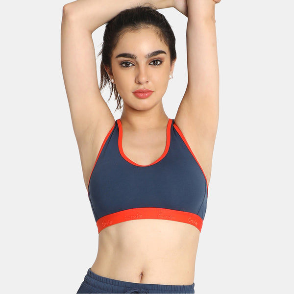 Envie Pack of 2 Non-Padded Non-Wired Full Coverage Sports Bra - NVB1016 (Denim Fiesta)