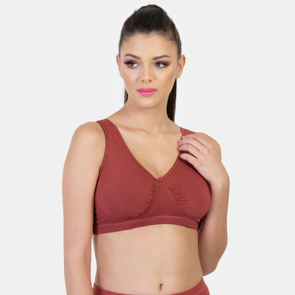Envie Pack of 2 Non-Padded Non-Wired Full Coverage Sleeping Bra - NVB1022 (Light Maroon)