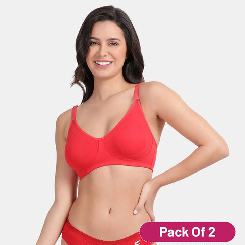 Envie Value+ Non-Padded Non-Wired 3/4th Coverage Minimiser Bra - NVB1024 (Red)